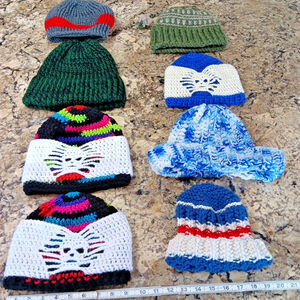Wholesale Reseller or Family Lot Of 8 Granny Handmade Toque Beanies * READ *